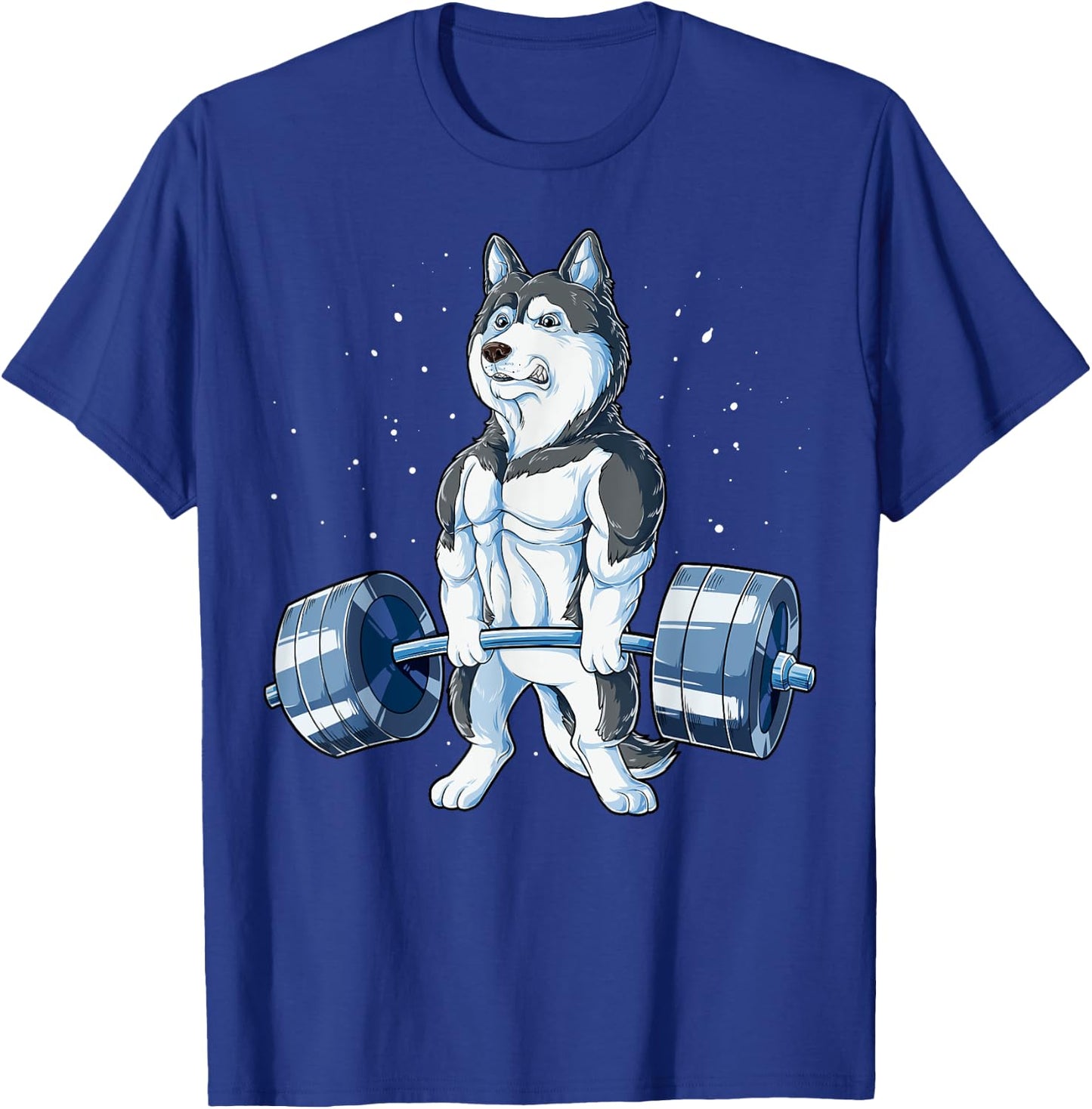 Siberian Husky Weightlifting Funny Deadlift Men Fitness Gym T-Shirt - T-Shirt | Royal
