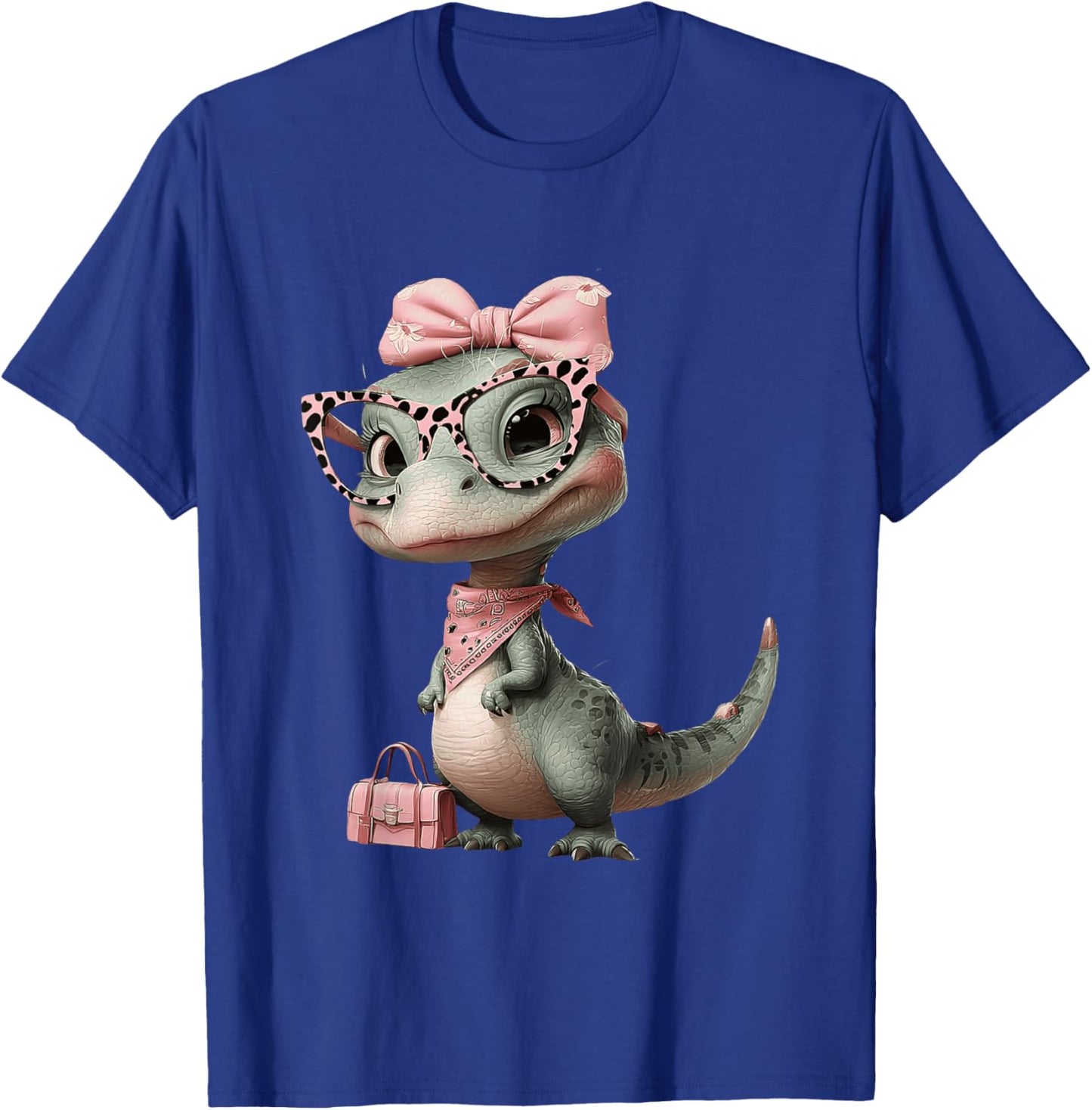 Baby T-Rex Dinosaur Pink Leopard Glasses Glam Graphic Trippy T-Shirt - T-Shirt | Royal