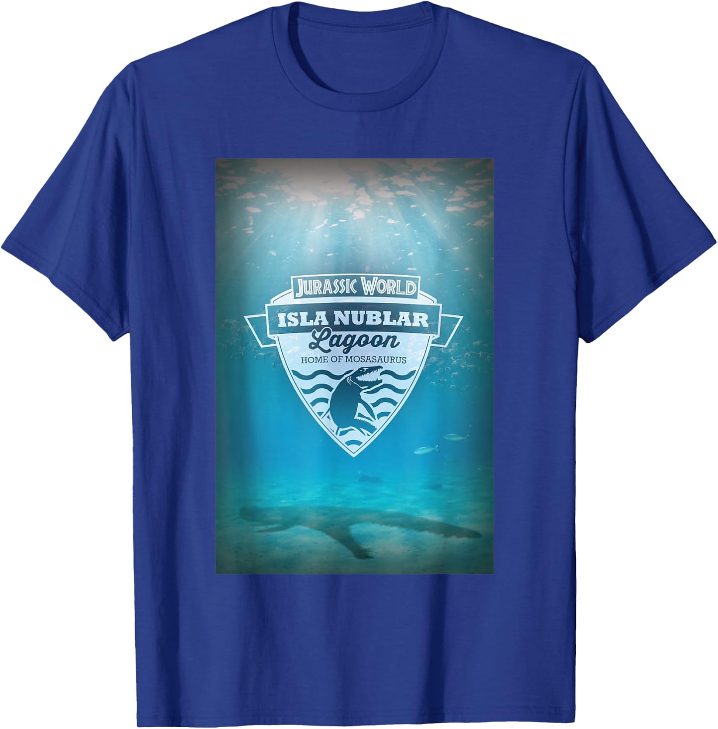Jurassic World Isla Nublar Lagoon Home of Mosasaurus T-Shirt - T-Shirt | Royal