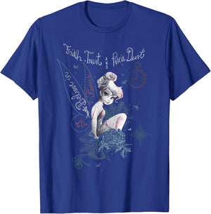 Disney Peter Pan Tinker Bell Believe Drawing Portrait T-Shirt - T-Shirt | Royal