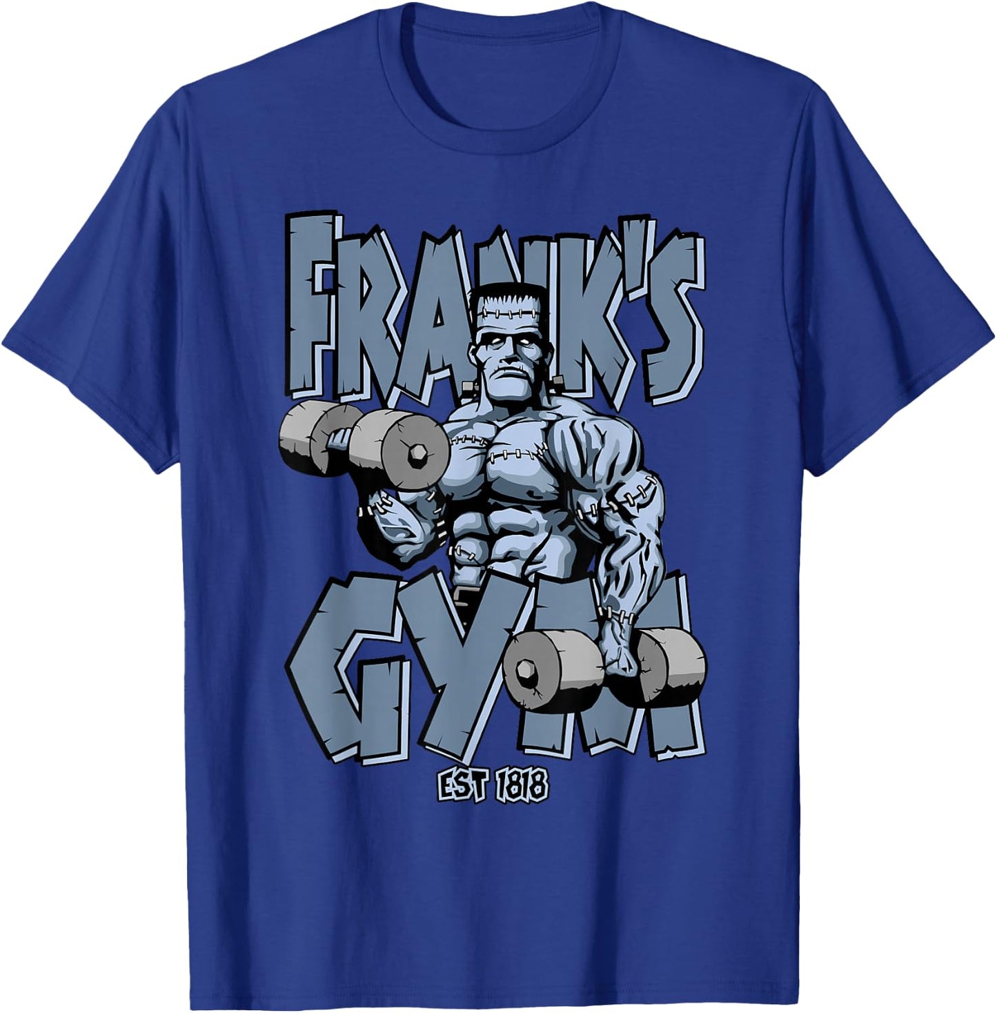 Frankenstein Gym Funny Bodybuilding Fitness Workout T-Shirt - T-Shirt | Royal