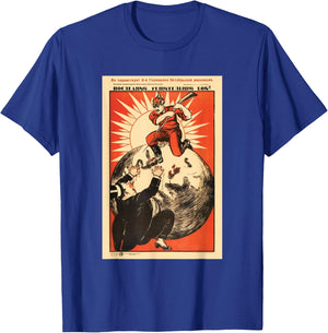 Soviet USSR Vintage Death to Capitalism Poster T-Shirt - T-Shirt | Royal