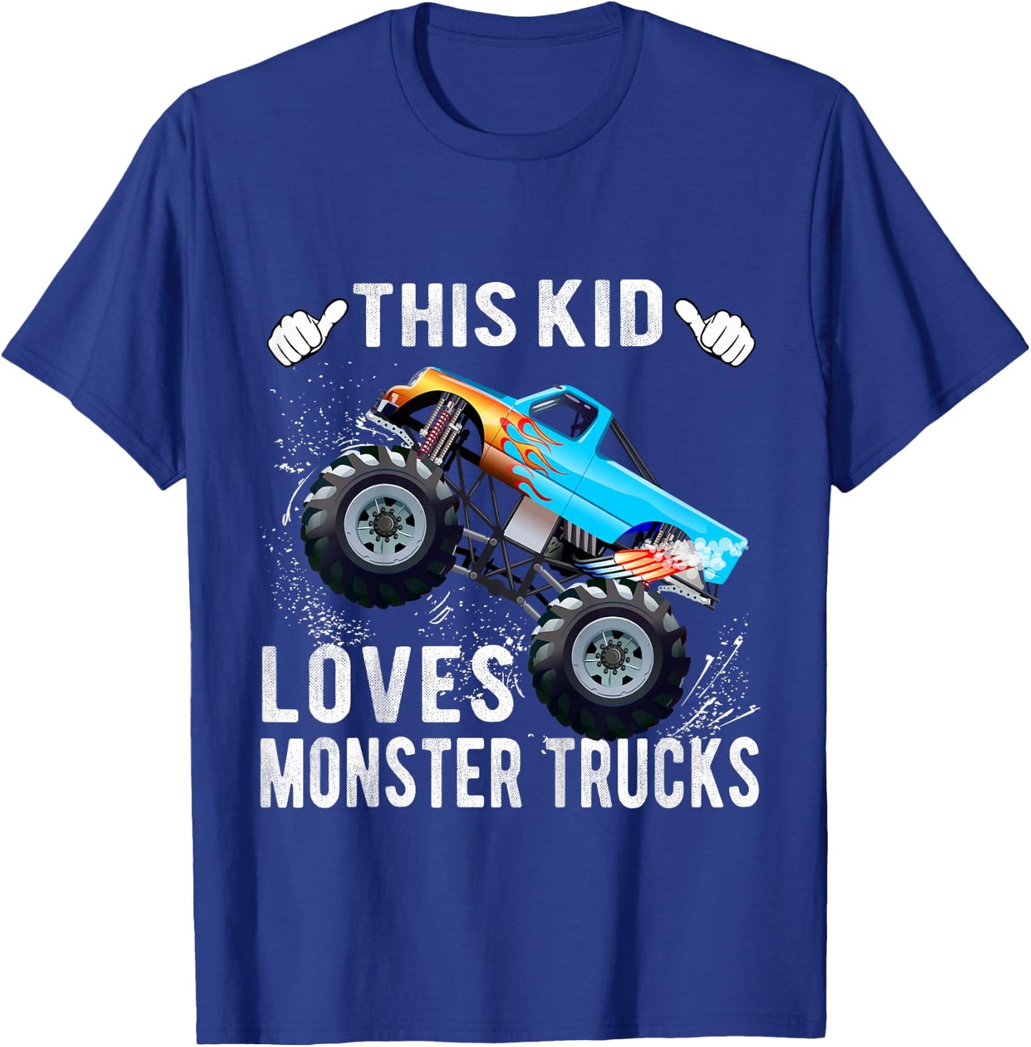 Kids This Kid Loves Monster Trucks Boys and Girls Gift T-Shirt - T-Shirt | Royal