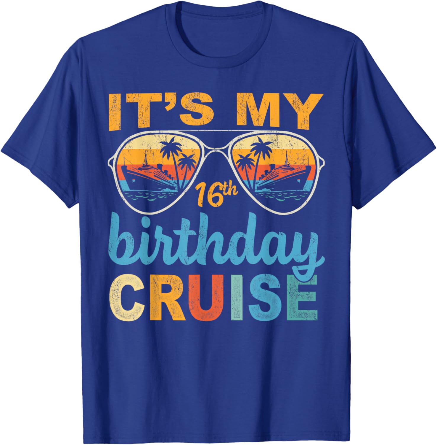 It's My 16th Birthday Cruise Vintage Summer Cruising T-Shirt - T-Shirt | Royal