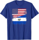 Half Salvadoran Flag | Vintage El Salvador USA Gift T-Shirt - T-Shirt | Royal