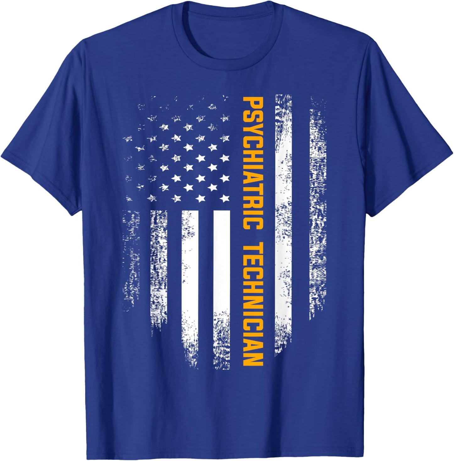 Vintage American USA Flag Psychiatric Technician Shirt Gift Kids Men T-Shirt - T-Shirt | Royal