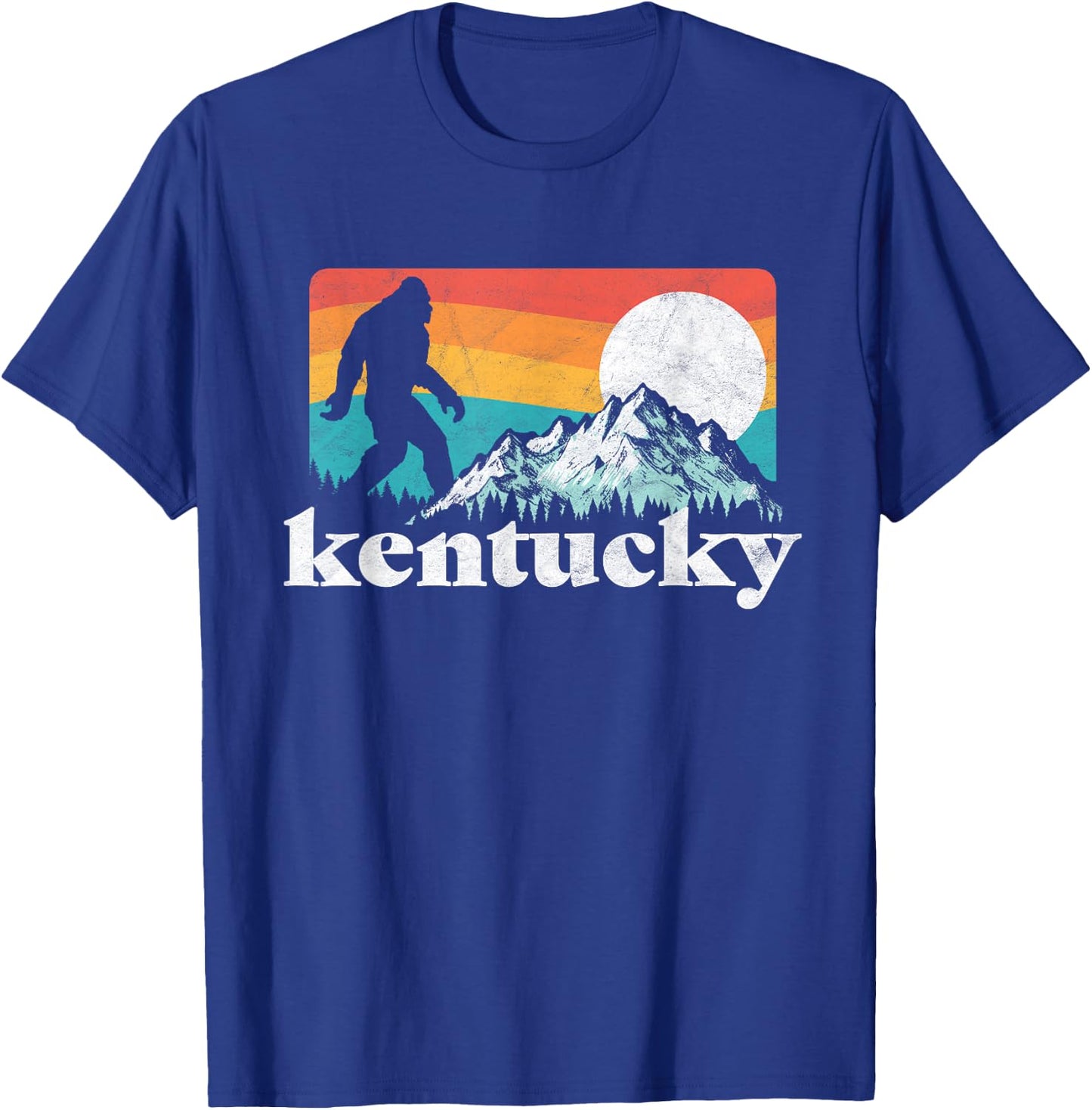 Kentucky Retro Bigfoot Mountains T-Shirt - T-Shirt | Royal