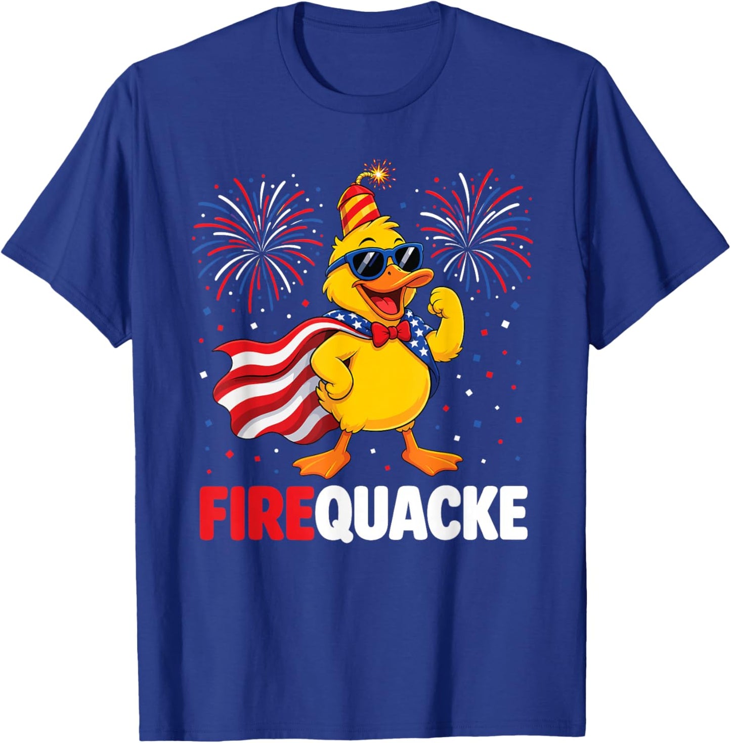 4th of July Duck Firequacker Patriotic Fourth of July Funny T-Shirt - T-Shirt | Royal