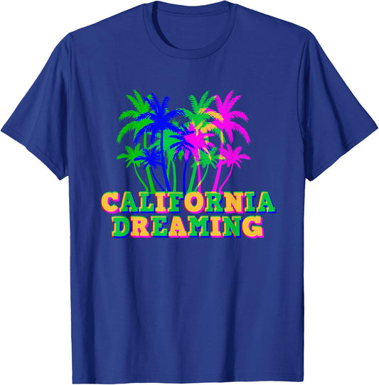 California Dreaming Multi Color Souvenir T-Shirt - T-Shirt | Royal