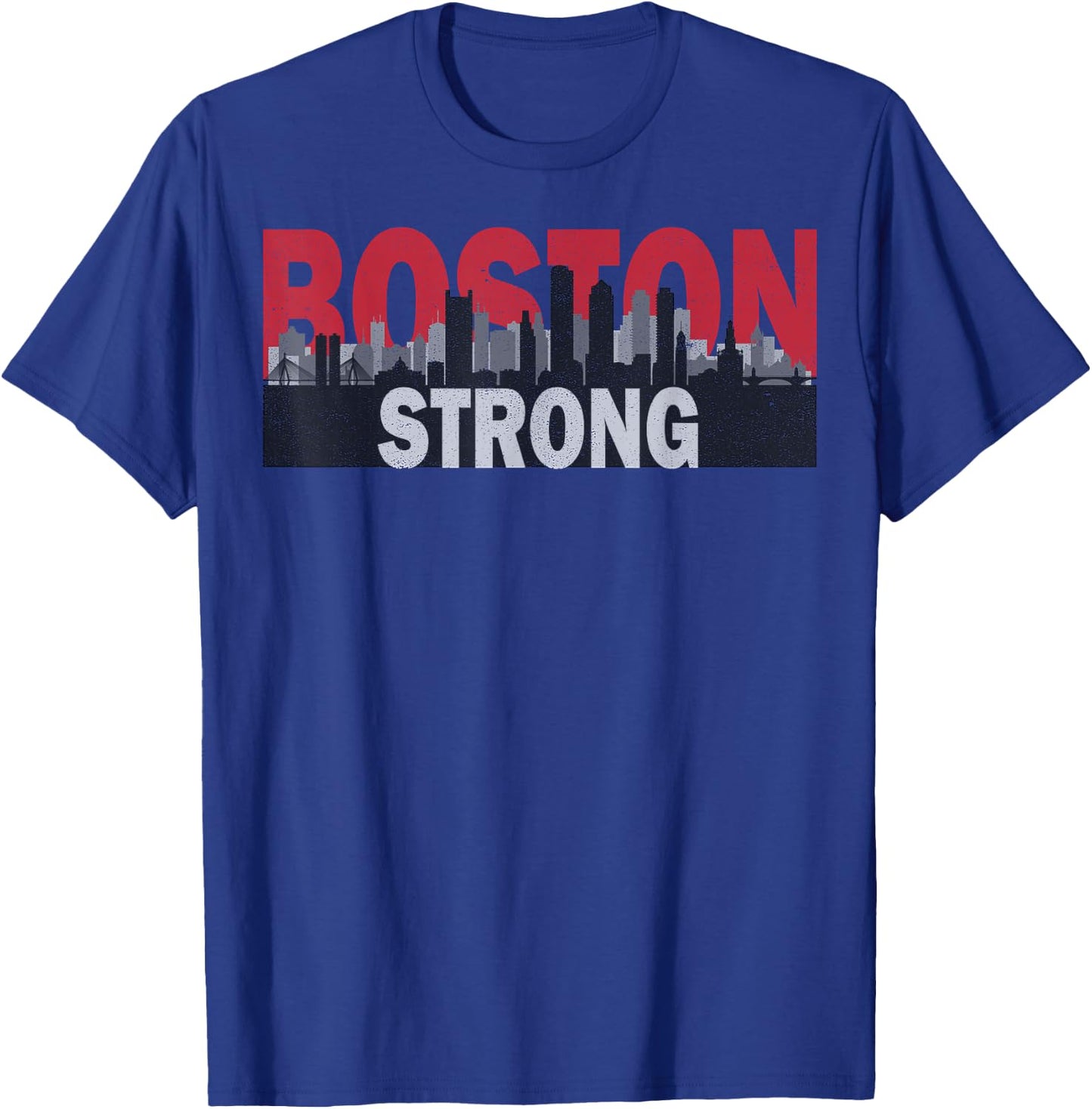 Boston Strong Vintage Boston City Skyline T-Shirt - T-Shirt | Royal