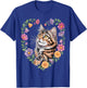 Cat Flower Cute Floral Kitten T-Shirt - T-Shirt | Royal