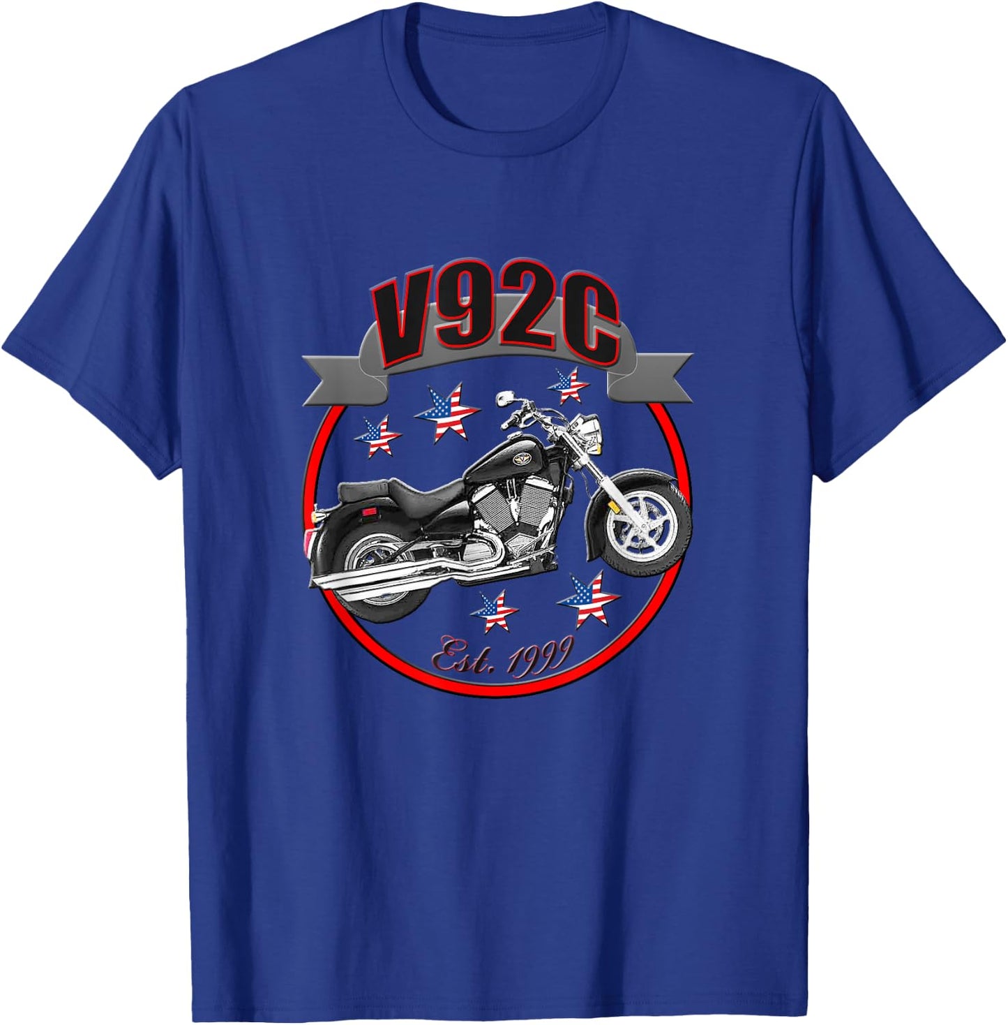 Victory V92C U.S.A. Star Motorcycle T-Shirt - T-Shirt | Royal