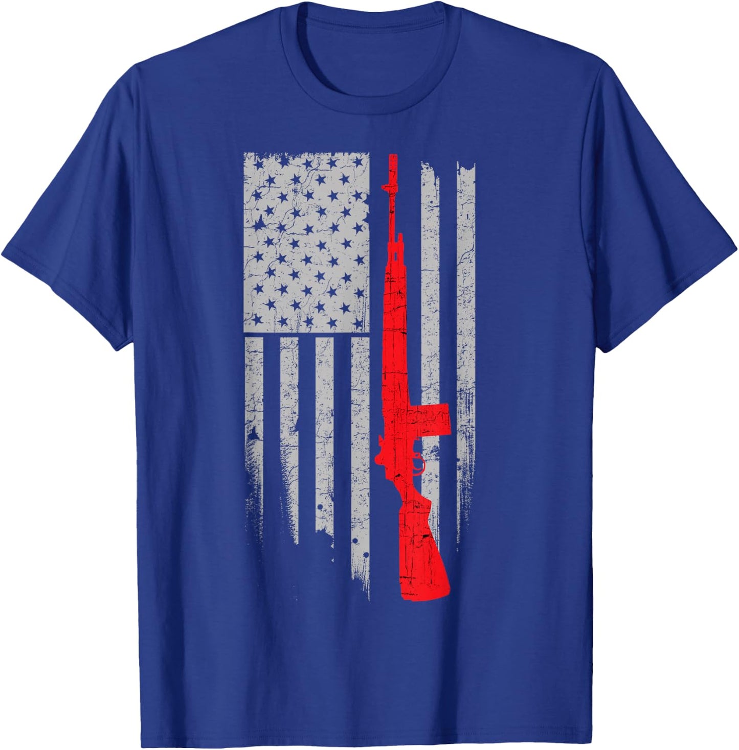 M14 Stars & Stripes Flag Shirt Red T-Shirt - T-Shirt | Royal