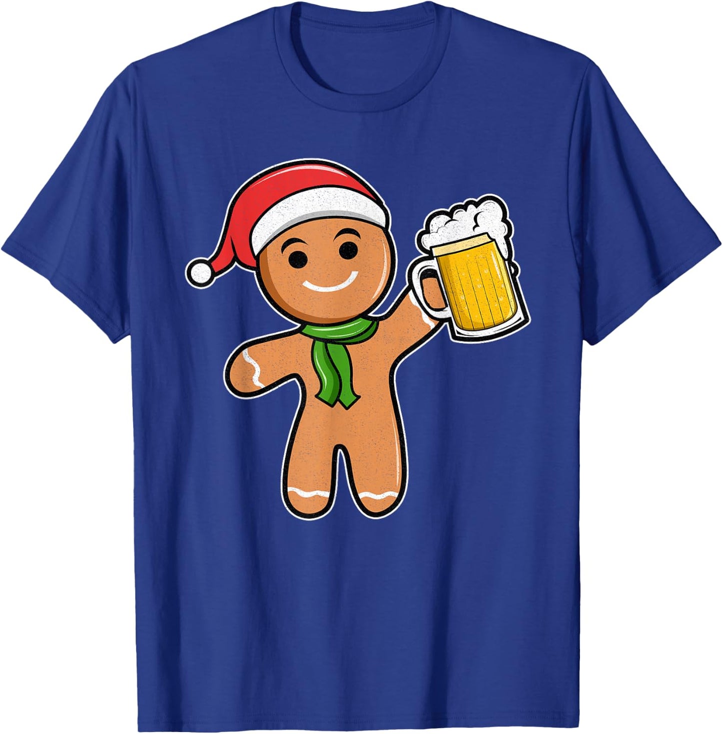 Gingerbread Man Beer Christmas T-Shirt - T-Shirt | Royal