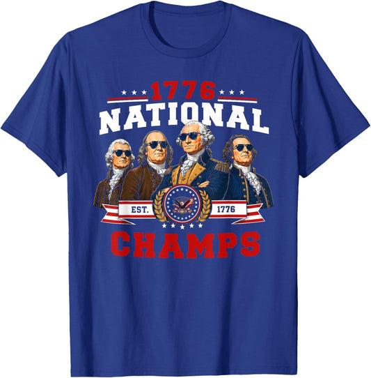 1776 National Champs Funny Patriotic 250 Yearas 4th of July T-Shirt - T-Shirt | Royal
