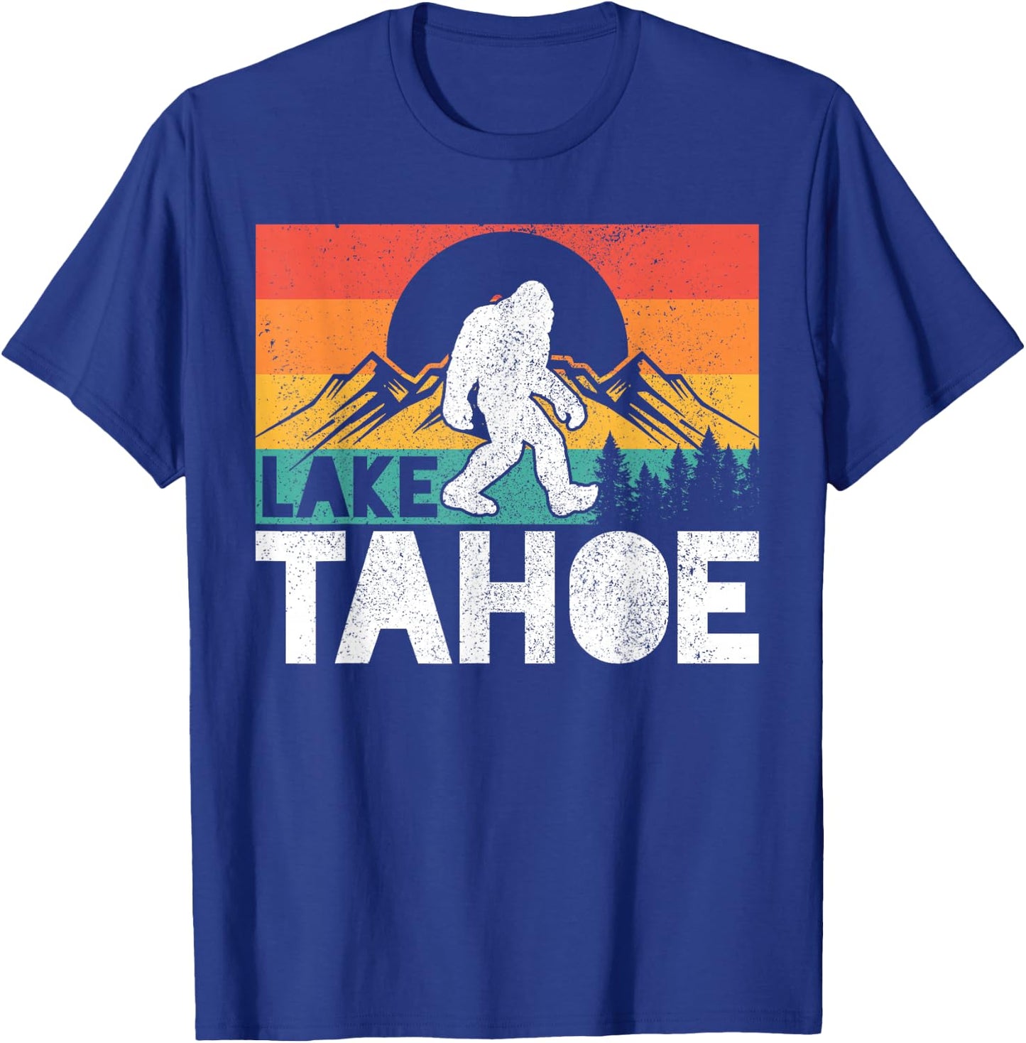 Lake Tahoe California Bigfoot Vintage America California T-Shirt - T-Shirt | Royal