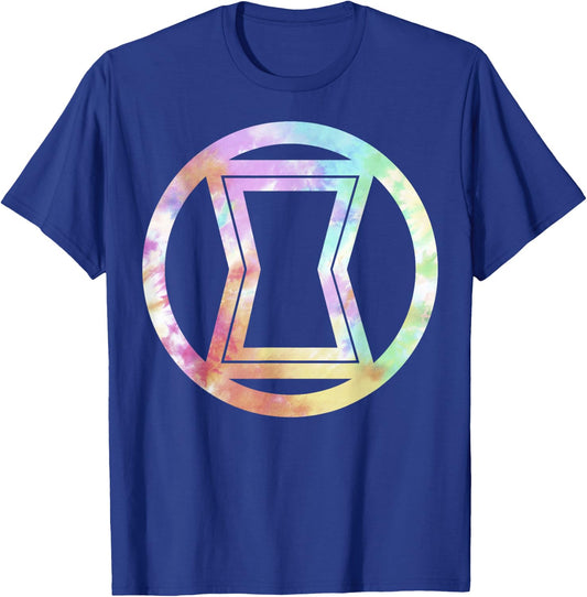 Marvel Black Widow tie Dye Symbol Graphic T-Shirt - T-Shirt | Royal
