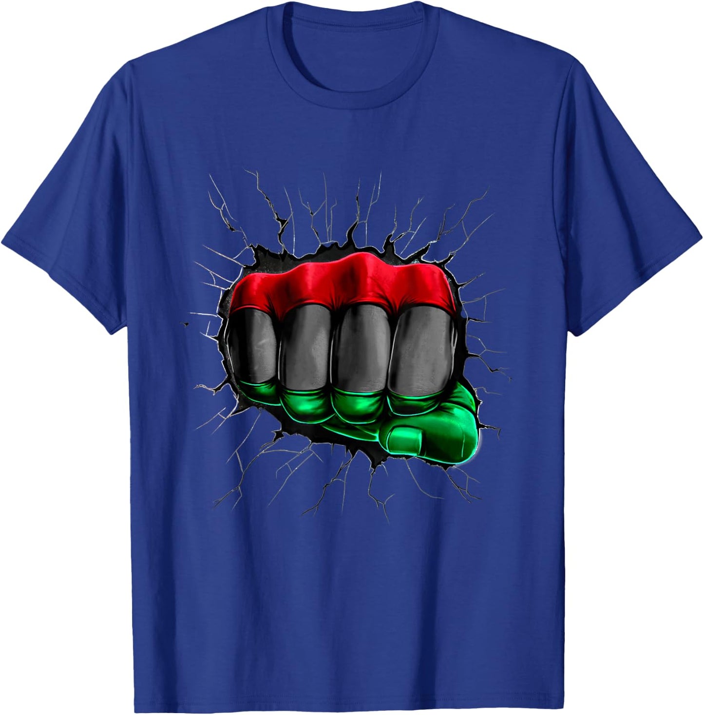 Pan African UNIA Flag Fist Shirt T-Shirt - T-Shirt | Royal