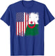 Half Algerian Flag | Vintage Algeria USA Gift T-Shirt - T-Shirt | Royal