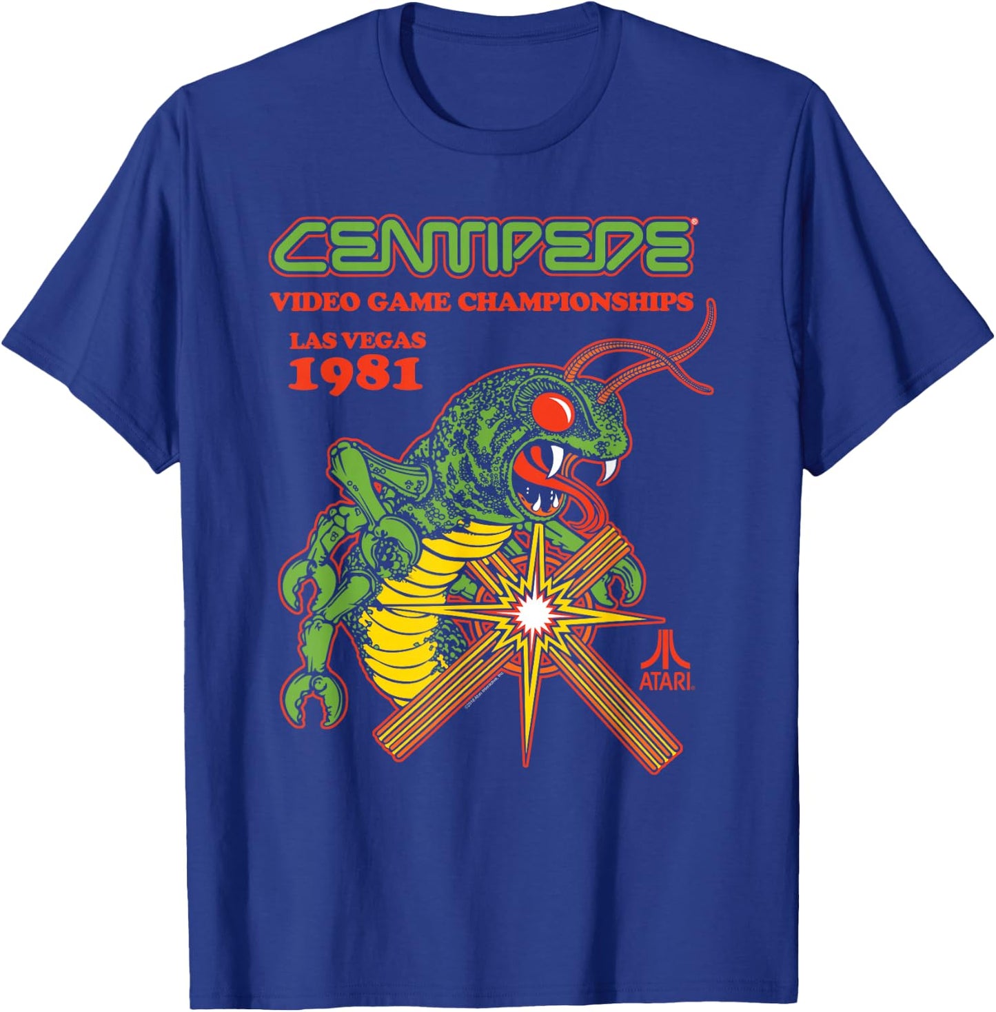 ATARI Centipede State Champ Las Vegas 1982 T-Shirt - T-Shirt | Royal
