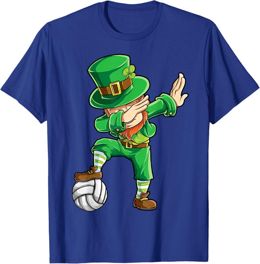 Dabbing Leprechaun Volleyball St Patricks Day Boys Girls Dab T-Shirt - T-Shirt | Royal