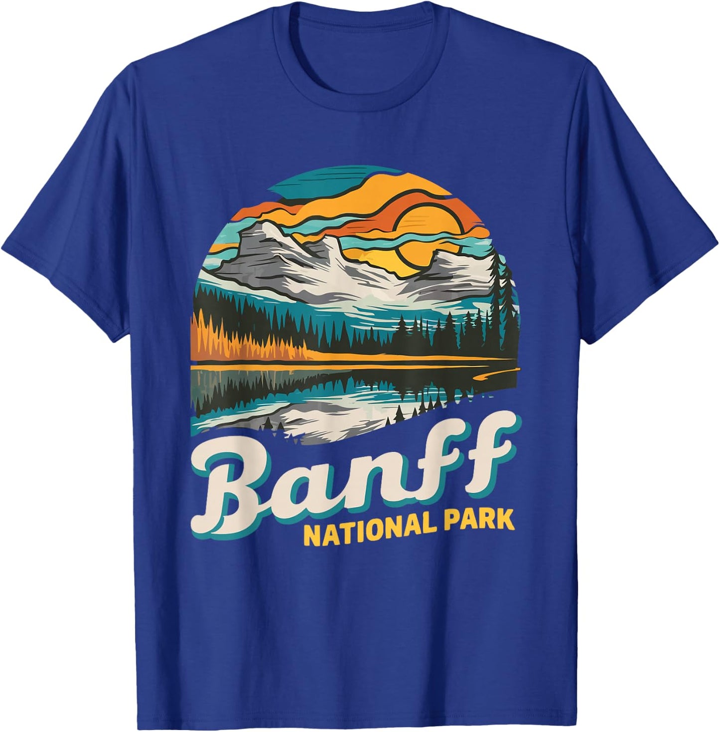 Banff National Park Vintage Men Women Hiking Souvenir T-Shirt - T-Shirt | Royal