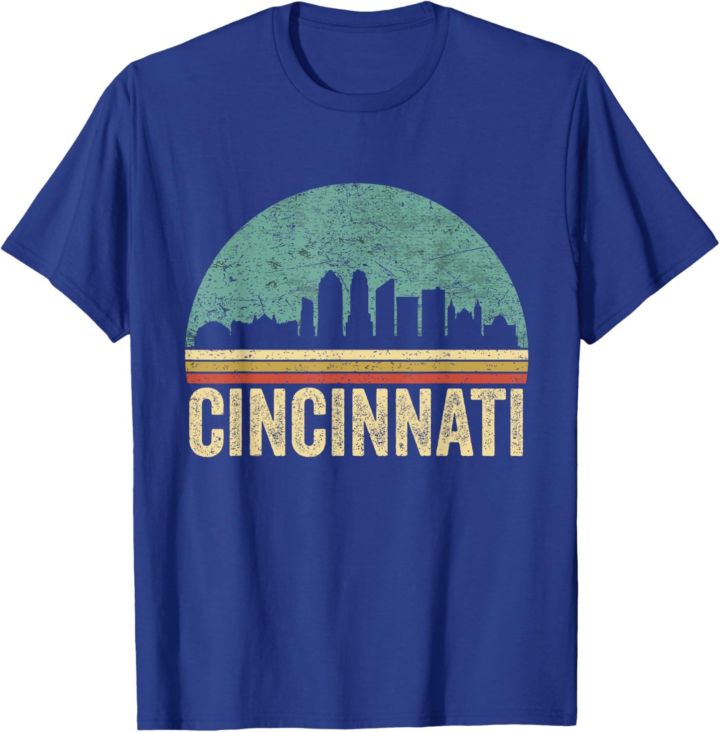 Retro Vintage Cincinnati Shirt Skyline 70s 80s Souvenir T-Shirt - T-Shirt | Royal