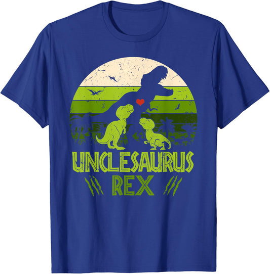Unclesaurus Rex 2 Kids Sunset For Fathers Day Gift T-Shirt - T-Shirt | Royal