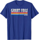 Vintage 70s 80s Style Great Falls MT T-Shirt - T-Shirt | Royal