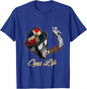 Dominican Flag Cigar Smoking monkey T-Shirt - T-Shirt | Royal