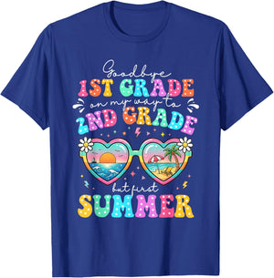Goodbye 1st Grade Graduation to 2nd Grade First Summer Boys T-Shirt - T-Shirt | Royal