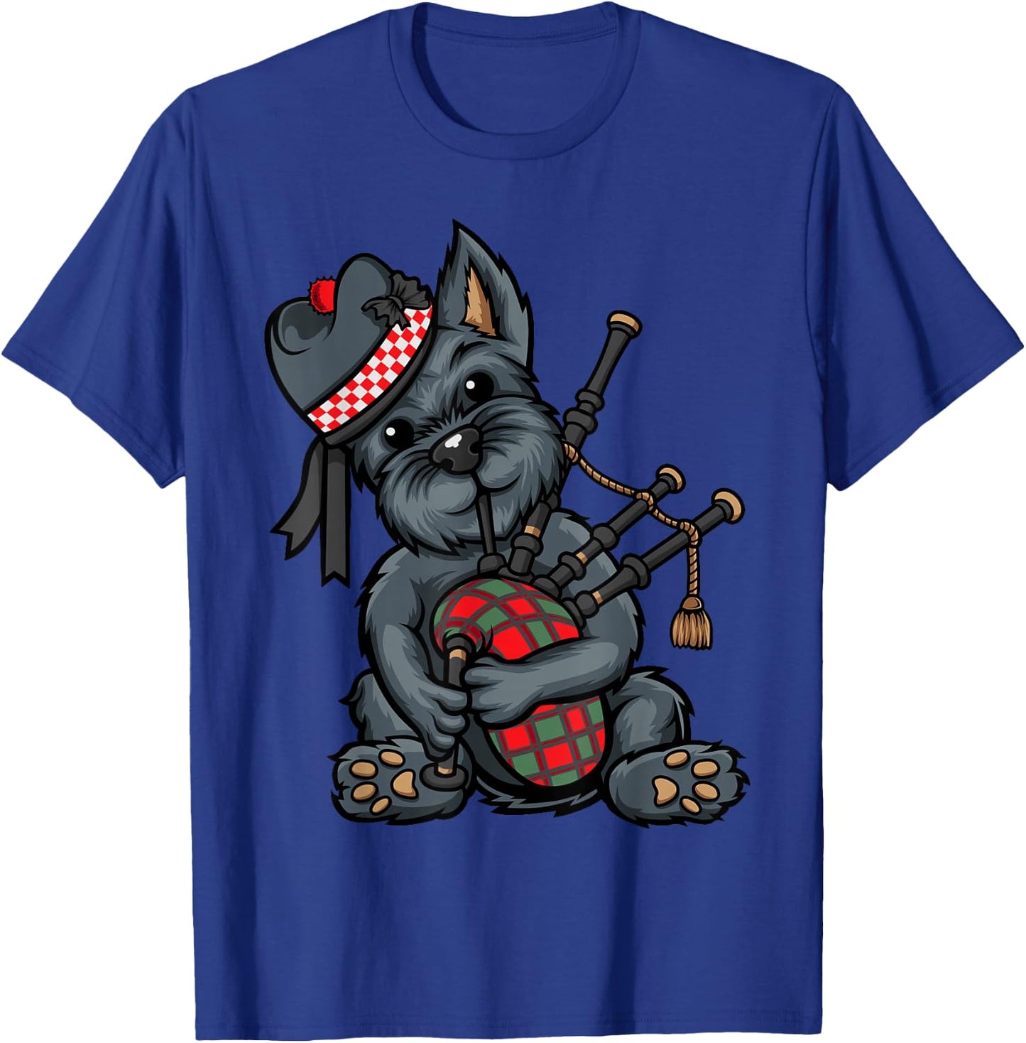 Funny Tartan Day Scottish Terrier Bagpipe T-Shirt - T-Shirt | Royal