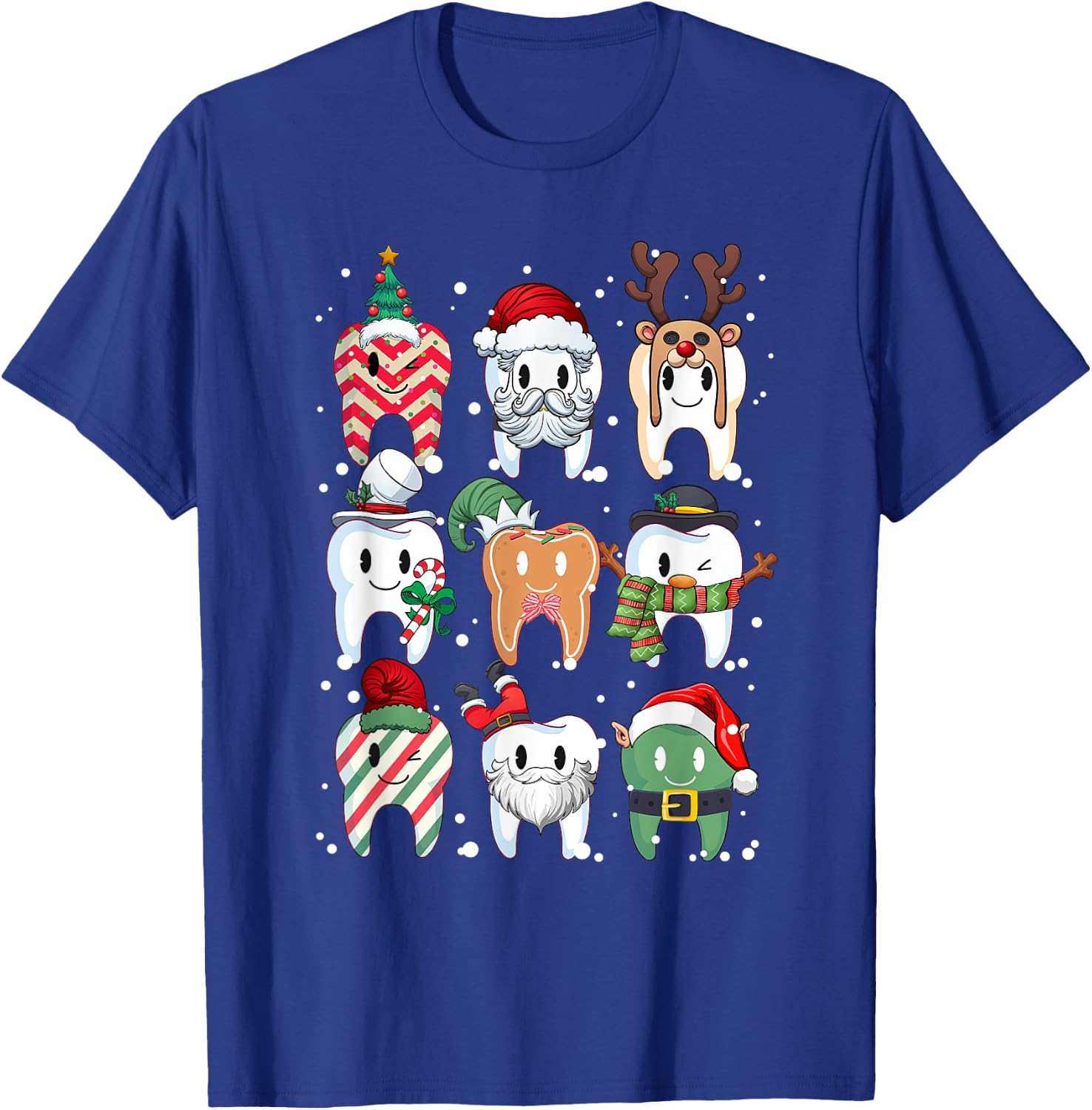 Tooth Dentist Dental Assistant Teeth Christmas Xmas Pajamas T-Shirt - T-Shirt | Royal