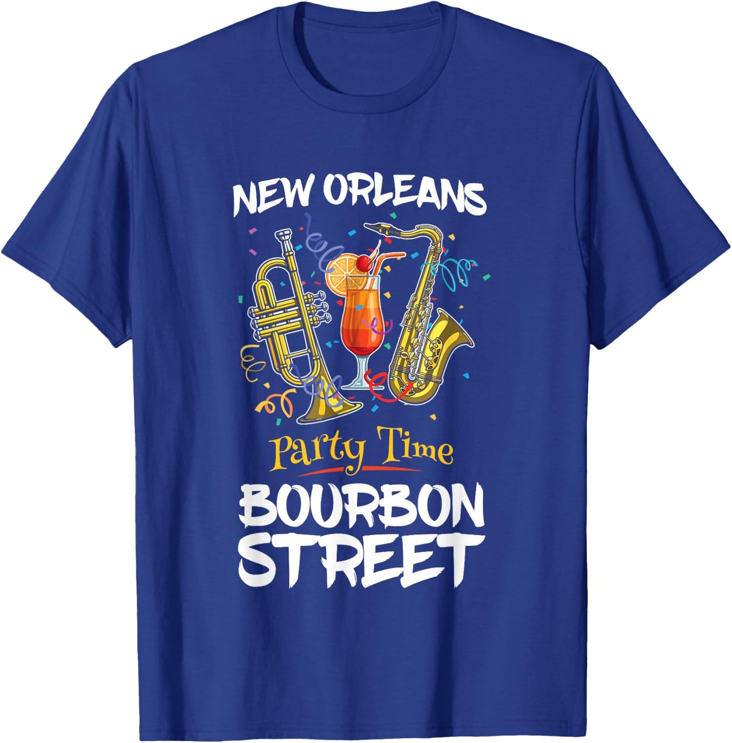 New Orleans Louisiana Bourbon Street Jazz Party Souvenir T-Shirt - T-Shirt | Royal