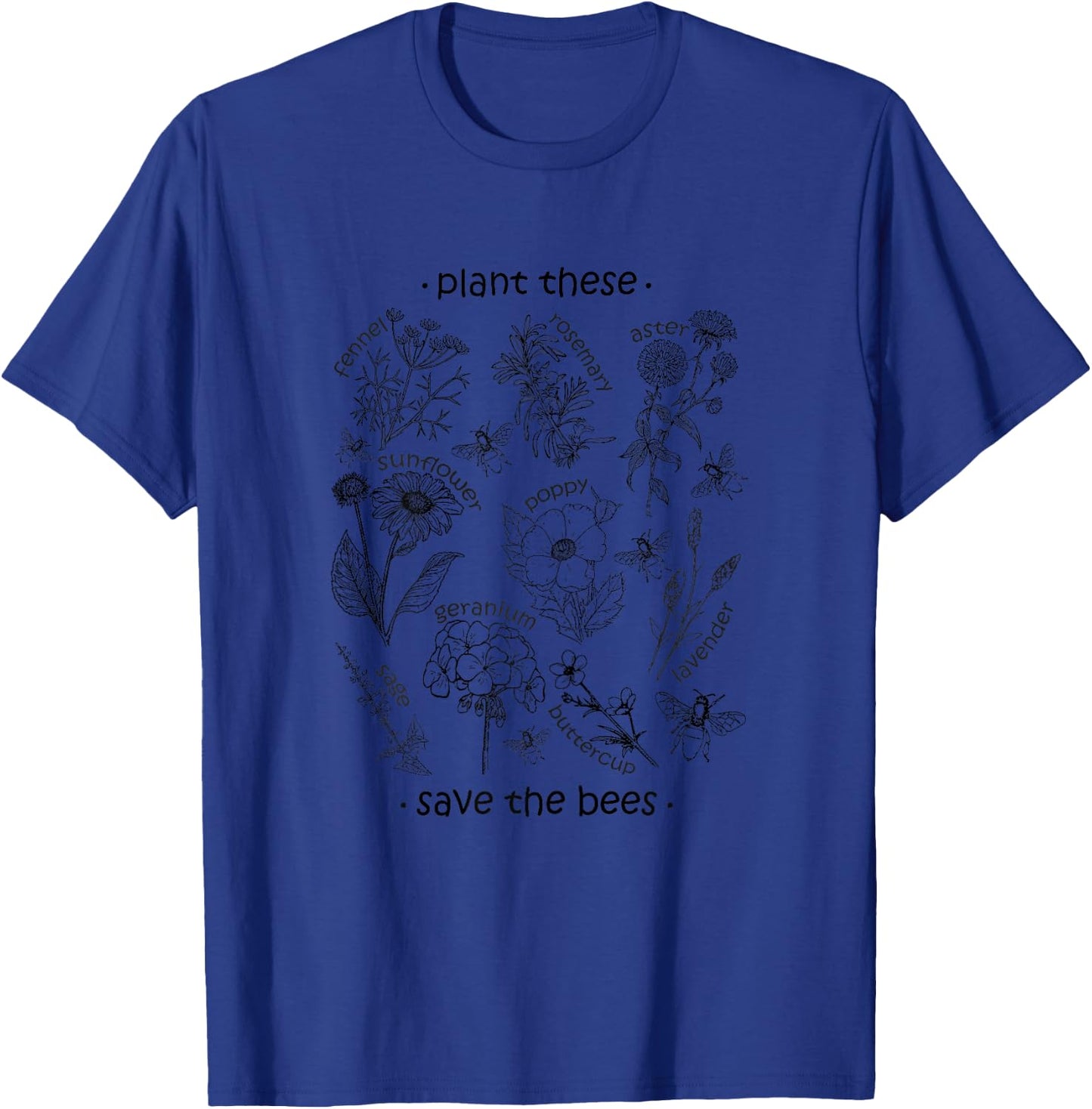 Plant These Save The Bees Women's Shirt T-Shirt - T-Shirt | Royal