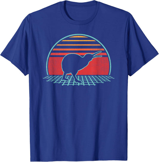 Kiwi Bird Lover Animal Retro Vintage 80s Style T-Shirt - T-Shirt | Royal