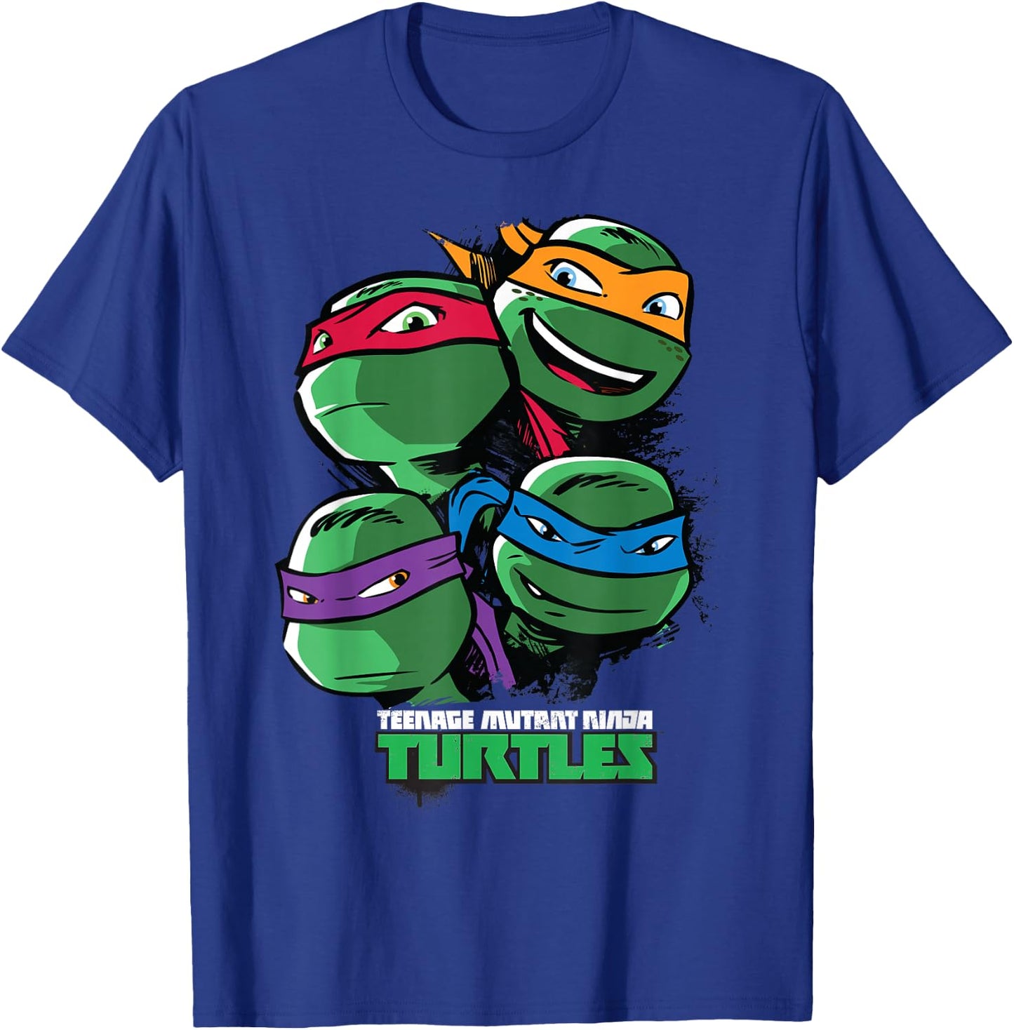 Teenage Mutant Ninja Turtles Large Character Faces T-Shirt - T-Shirt | Royal