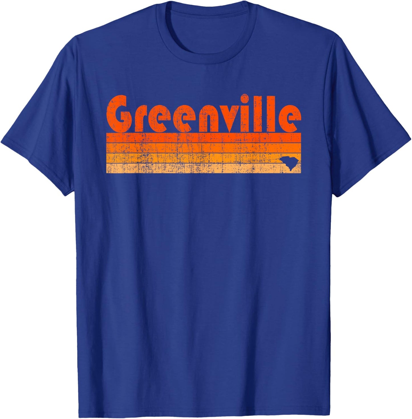 Retro 80s Style Greenville SC T-Shirt - T-Shirt | Royal