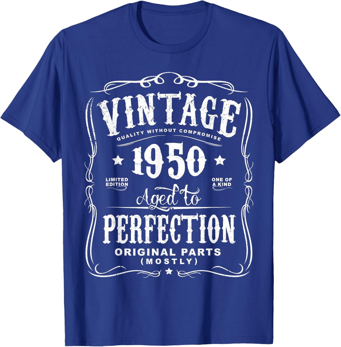 Vintage Made in 1950 68th Birthday Gift T-Shirt - T-Shirt | Royal