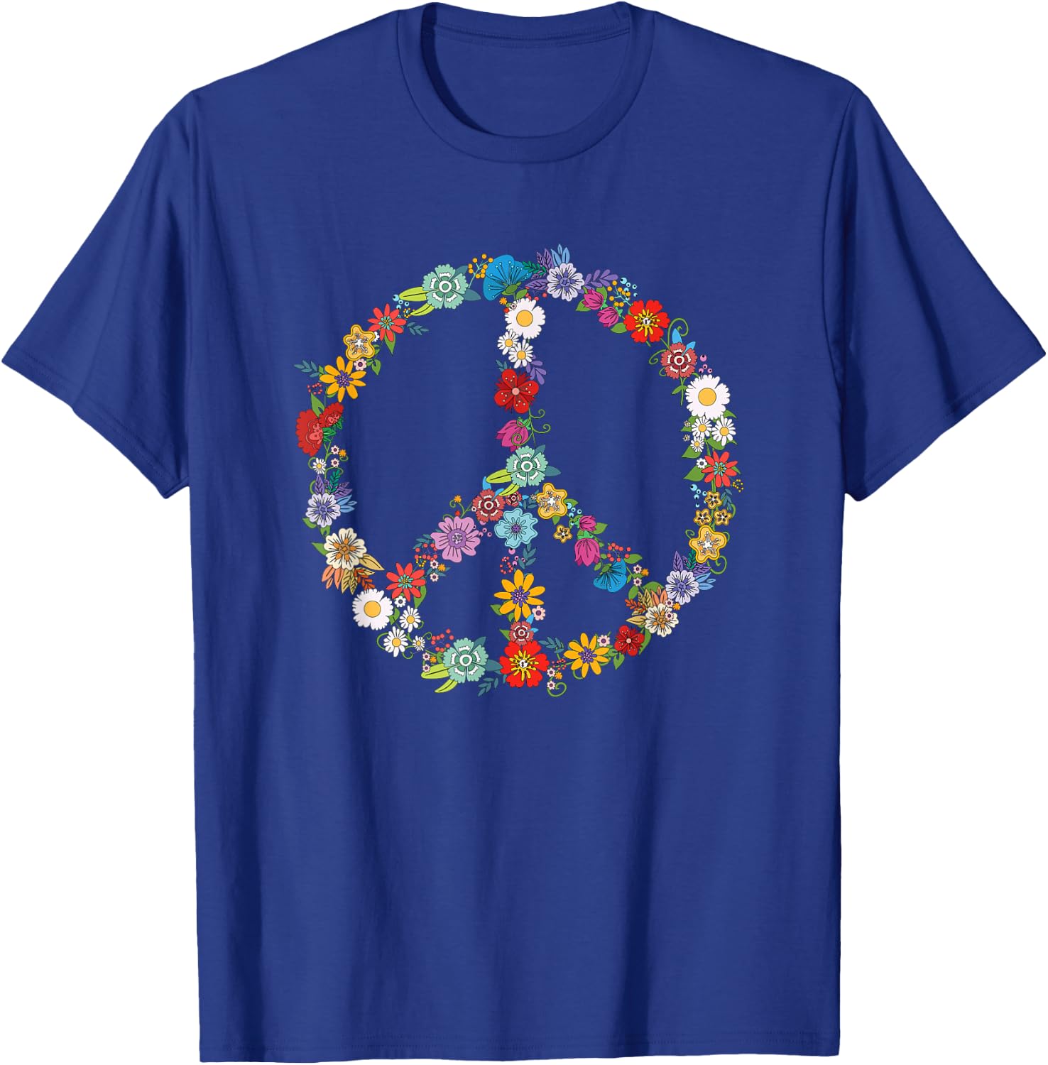 Love and Peace Flower Hippie Lover Beautiful Cute Funny Gift T-Shirt - T-Shirt | Royal