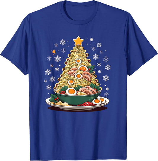 Ramen Bowl Christmas Tree T-Shirt - T-Shirt | Royal