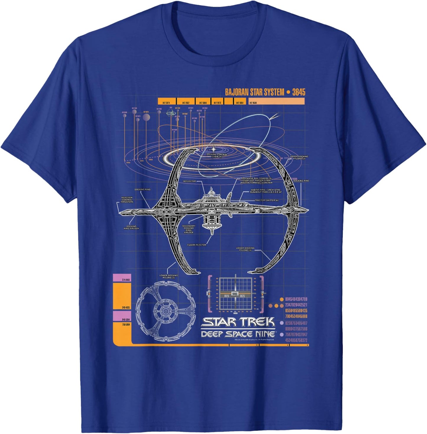 Star Trek DS9 Bajoran System Schematic T-Shirt - T-Shirt | Royal