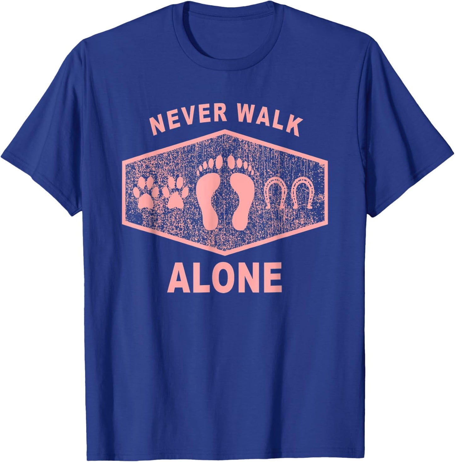 Never Walk Alone Horse, Dog and Rider Women Kids T-Shirt - T-Shirt | Royal
