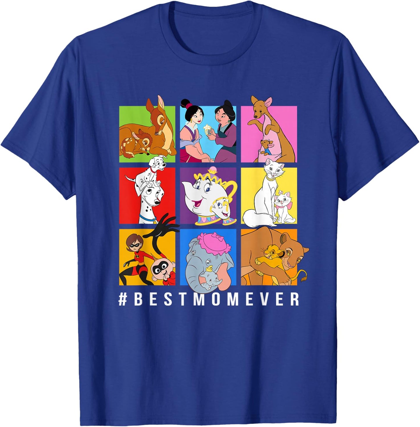 Disney Characters #BestMomEver Mother's Day Small T-Shirt - T-Shirt | Royal