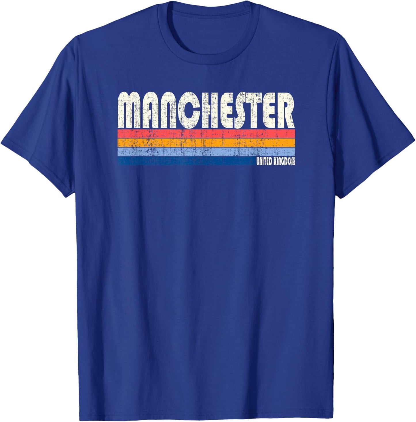 Vintage 70s United Kingdom, Manchester T-Shirt - T-Shirt | Royal