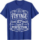 Vintage 1938 Limited Edition Shirt 87 year old 87th Birthday T-Shirt - T-Shirt | Royal