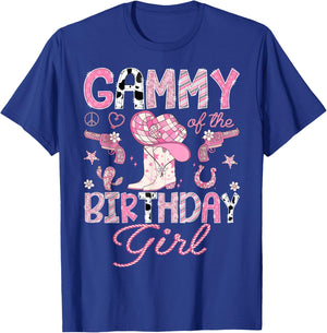 Gammy Of the Birthday Girl Pink CowGirl Western Rodeo T-Shirt - T-Shirt | Royal