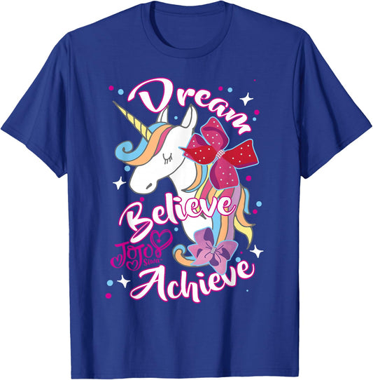 JoJo Siwa Dream Believe Achieve Unicorn T-Shirt - T-Shirt | Royal