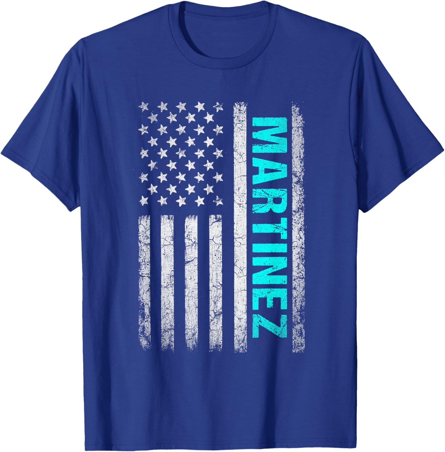 Martinez Name American Flag - Martinez Last Name T-Shirt - T-Shirt | Royal