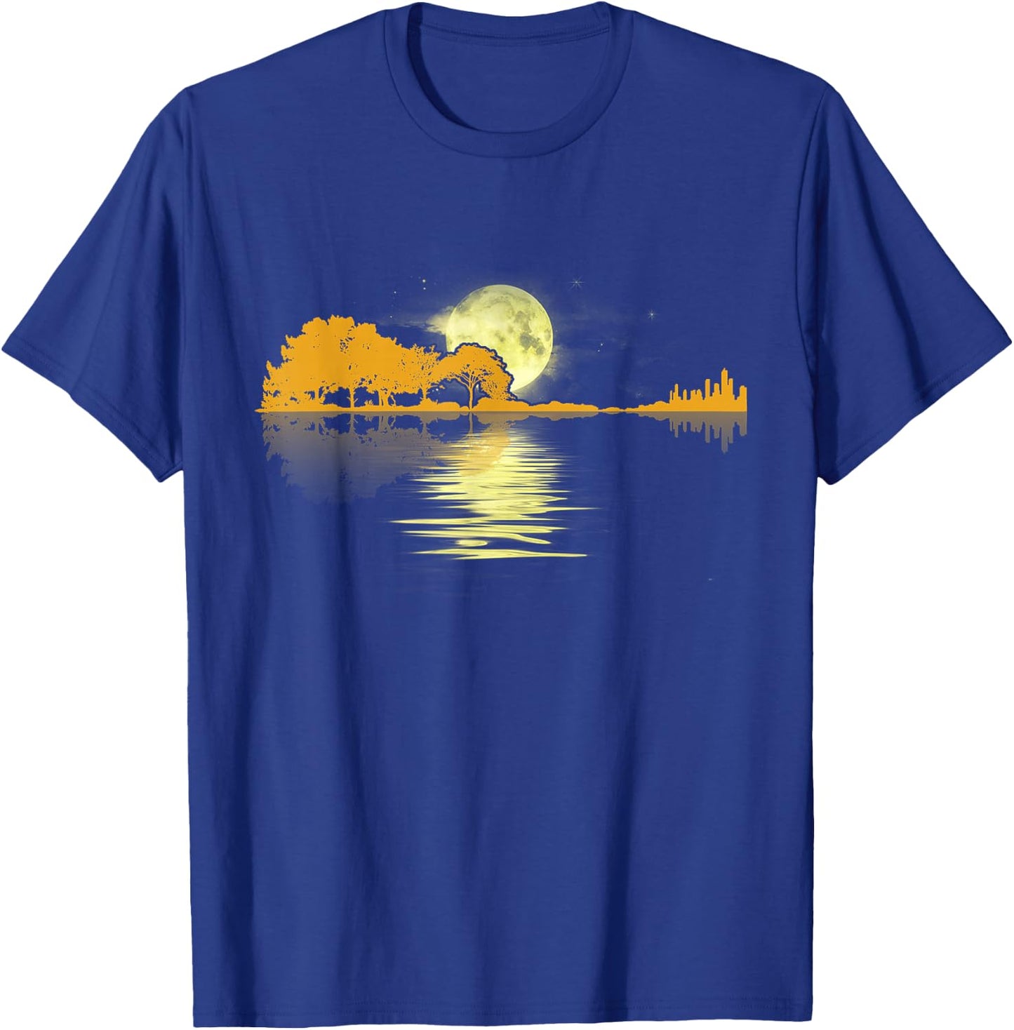 Guitar Lake Shadow Love Guitar Musician T-Shirt - T-Shirt | Royal